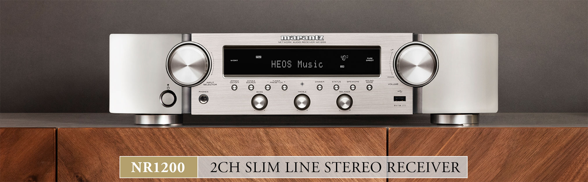 Marantz NR1200 Slimline Stereo Network Receiver, Silver at