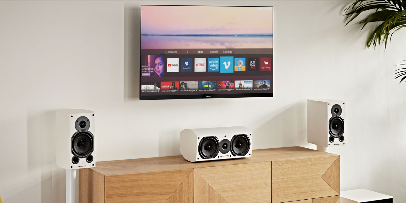 TV and speakers