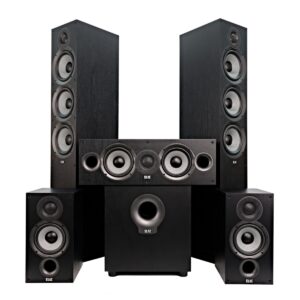 ELAC Debut F6.2 5.1 Speaker Package, Black Ash